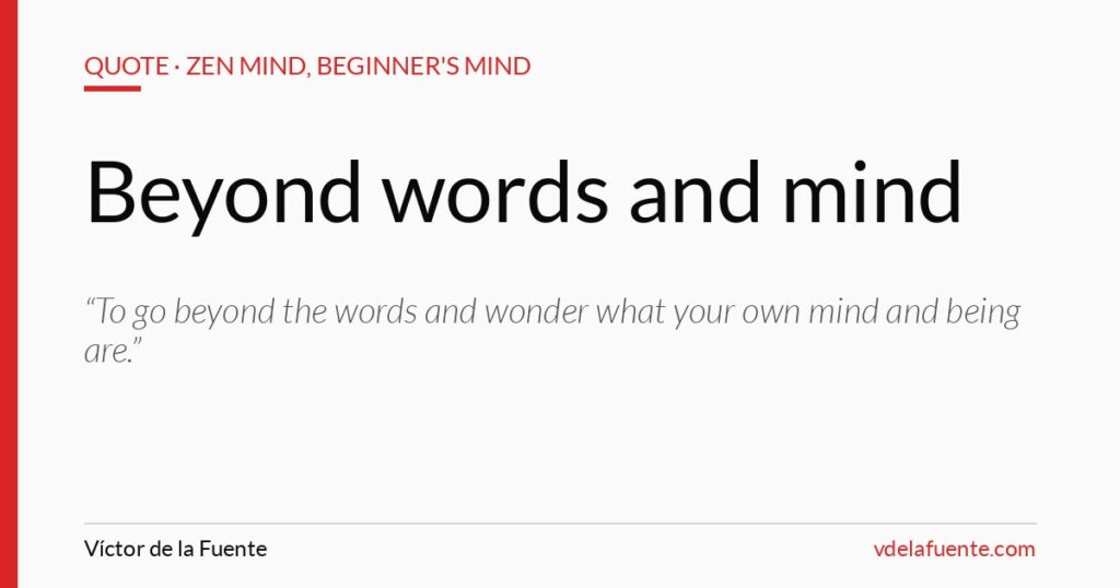 Beyond words and mind, Shunryu Suzuki quote