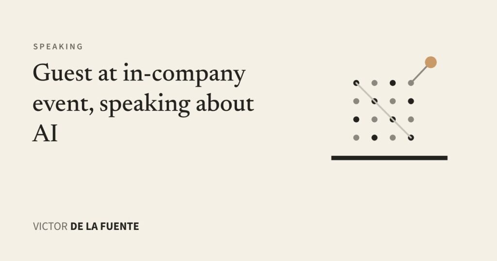Guest speaker at an in-company event about AI