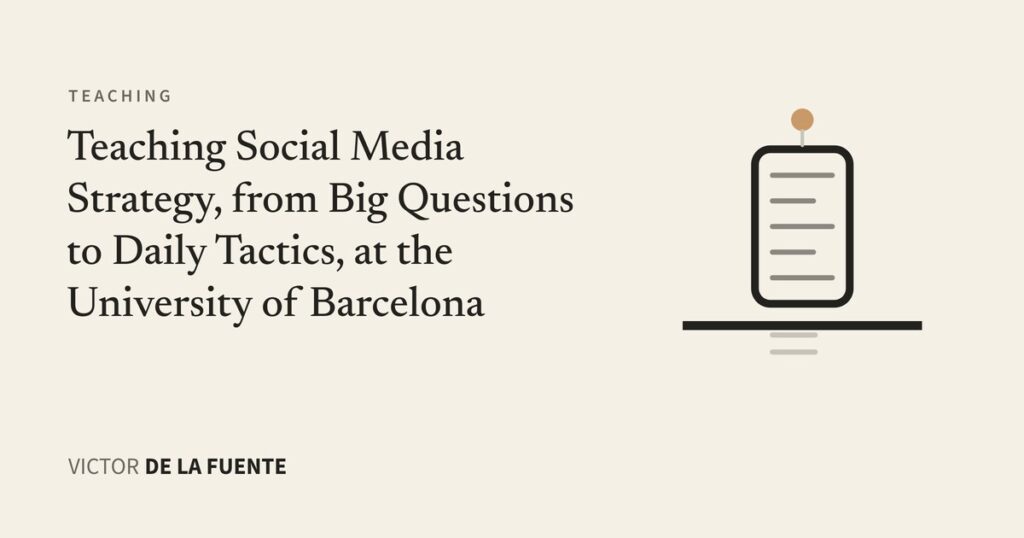 Social media strategy lecture at the University of Barcelona