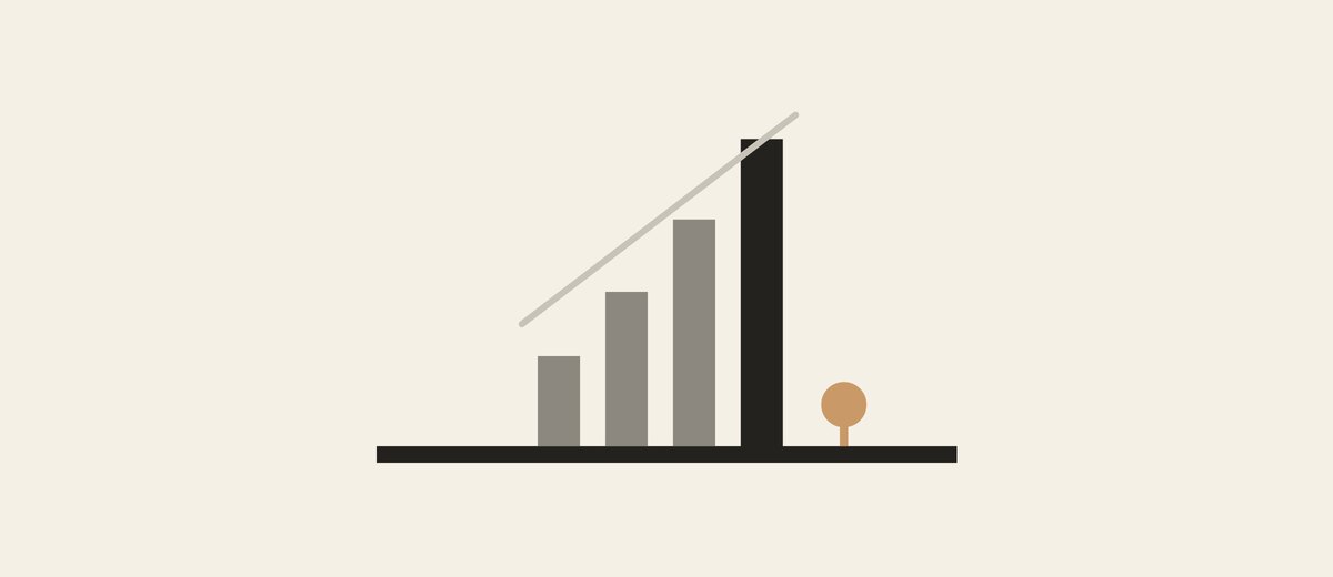Métricas de marketing: barras que suben para la plataforma mientras el cliente se queda abajo