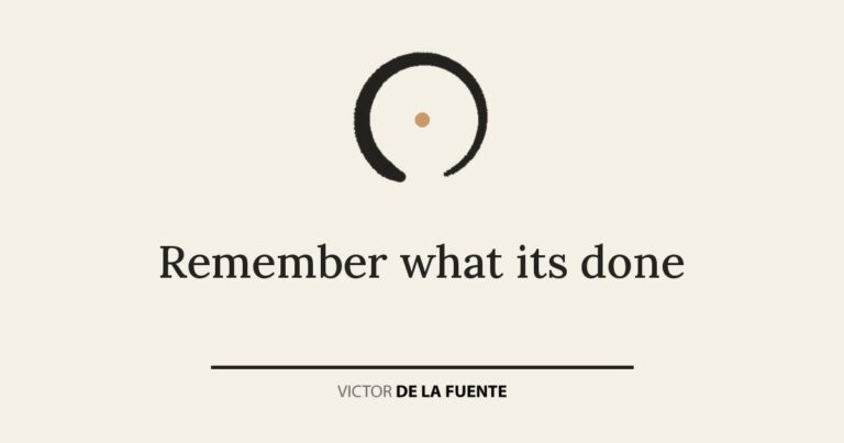 Remember what its done
